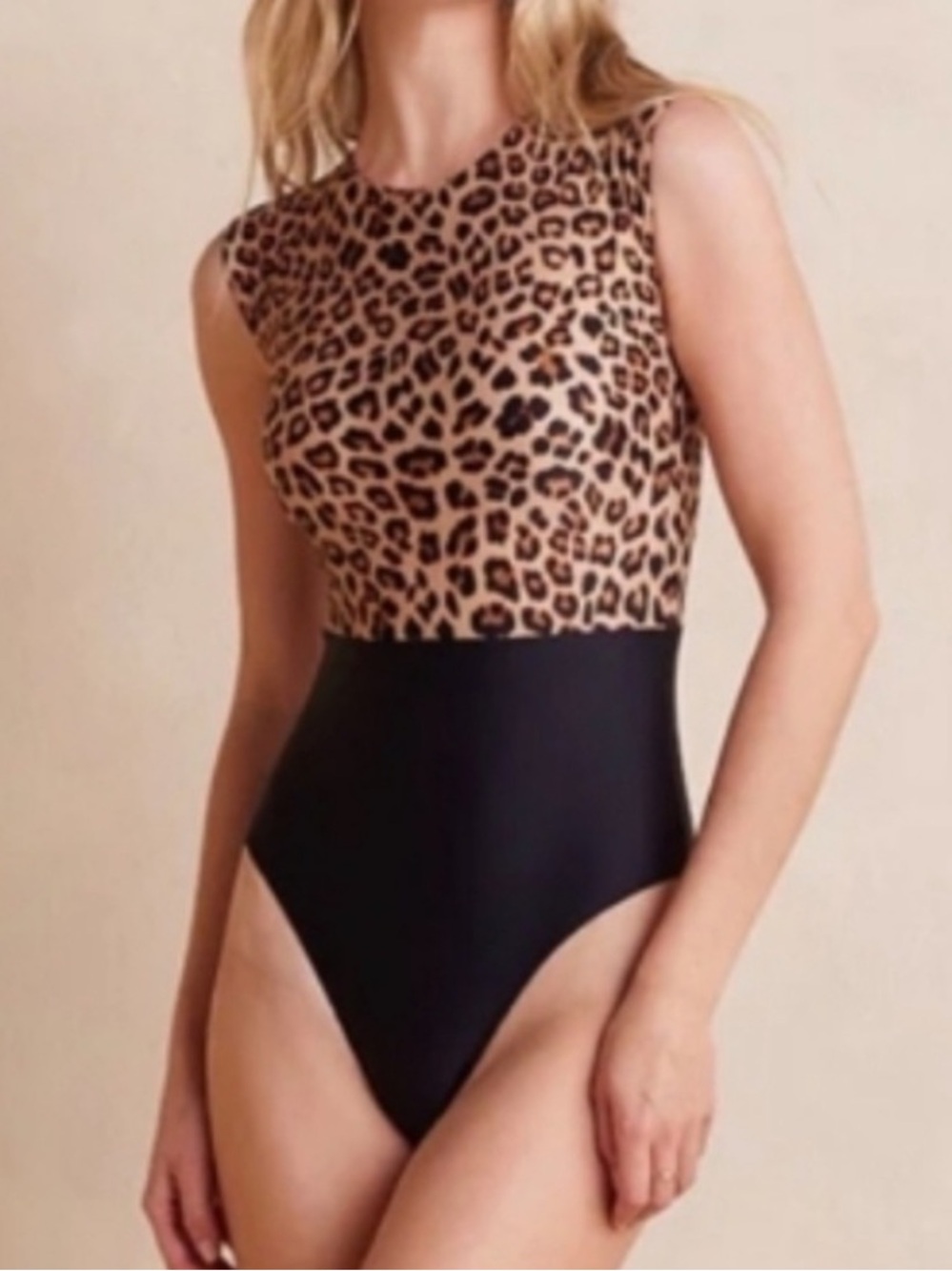SUMMERSALT NWOT The Surf Leopard Print Black One-Piece Swimsuit 10 Summer Pool